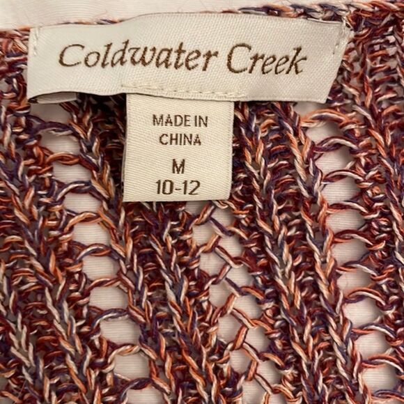 Coldwater Creek Multicolor Sleeveless Cardigan Knit Sweater Womens Size Medium - Picture 2 of 12